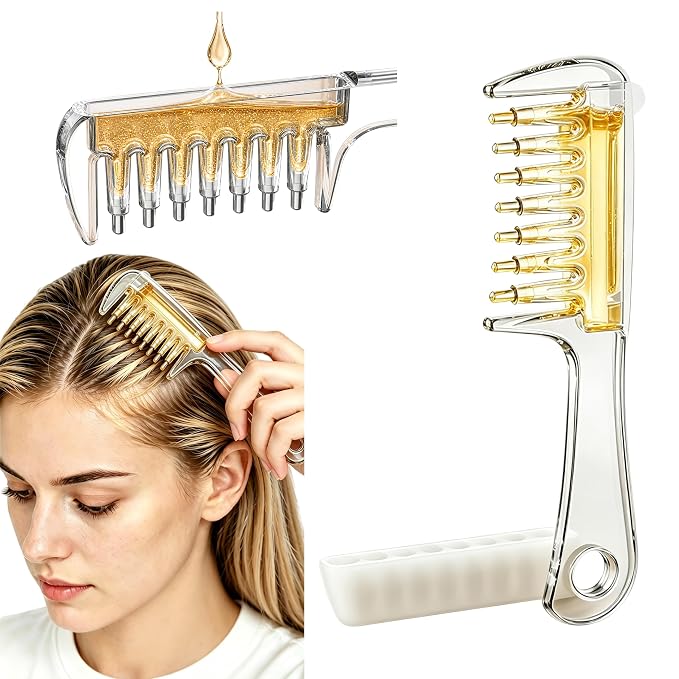 Peigne applicateur d'huile capillaire