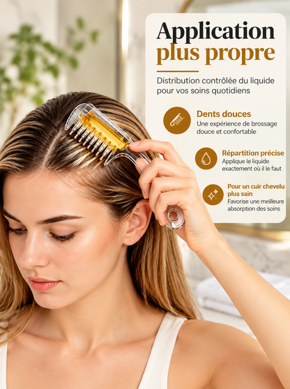 Peigne applicateur d'huile capillaire