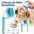 Brosse de bain 2 en 1 pour animaux avec distributeur de shampoing