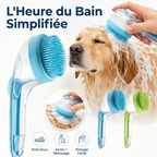Brosse de bain 2 en 1 pour animaux avec distributeur de shampoing
