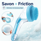 Brosse de bain 2 en 1 pour animaux avec distributeur de shampoing