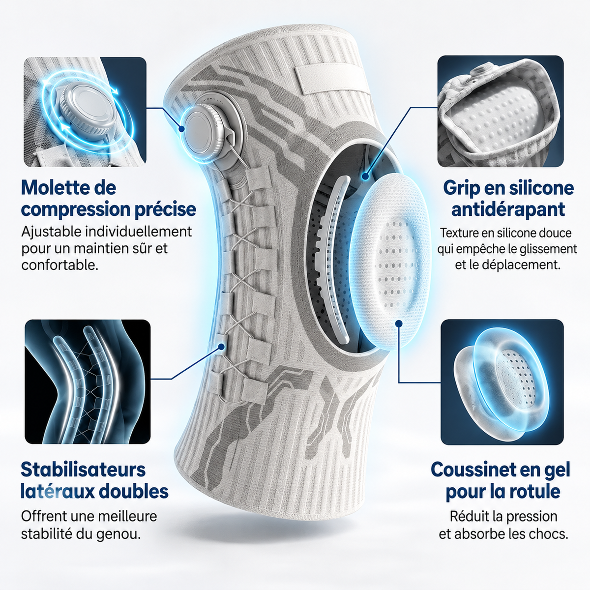 Genouillère de compression pour femmes et hommes