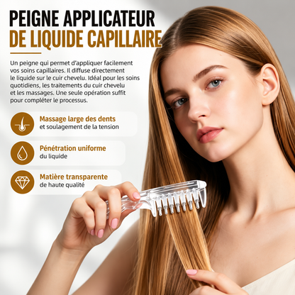 Peigne applicateur d'huile capillaire